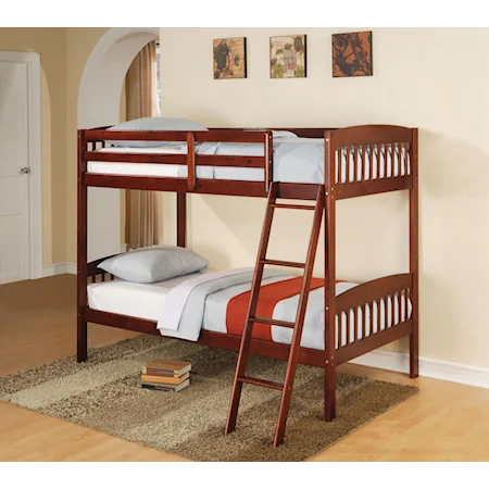 Contemporary Twin/Twin Slated Bunk Bed